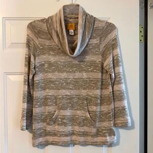 Ruby Rd Size medium tan and blush cowl neck sweater